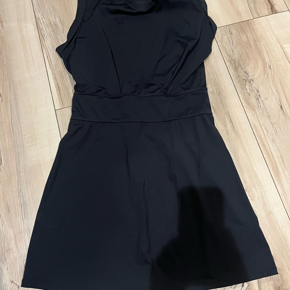 Halara black athletic dress and biker shorts. Medium. NEW!